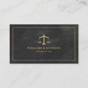 Lawyer Scales of Justice Gold (effect) Attorney Business Card