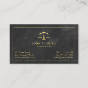 Lawyer Scales of Justice Gold (effect) Attorney Business Card