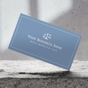 Lawyer Simple Plain Blue Law Office Attorney Business Card