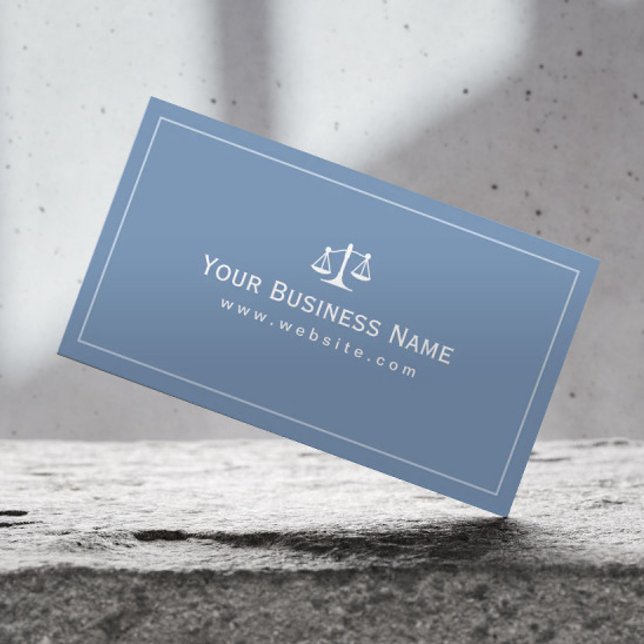 Lawyer Simple Plain Blue Law Office Attorney Business Card (Creator Uploaded)