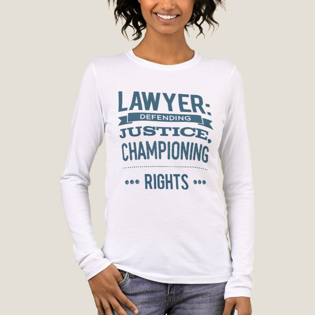 Lawyer T-Shirt – Defending Justice & Championing  Tri-Blend Shirt (Front)
