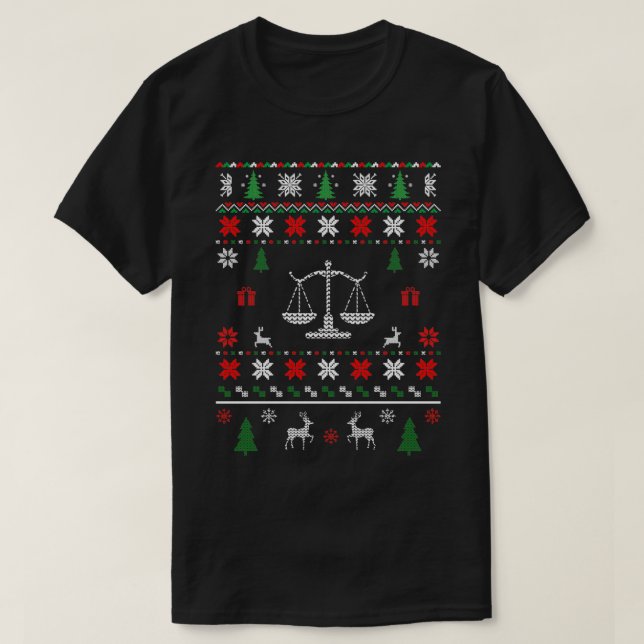 Lawyer Ugly Christmas Design Best Lawyer Lover Gif T-Shirt (Design Front)