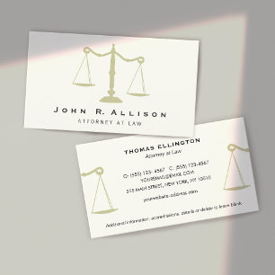 Lawyer Unbalanced Scales of Justice Business Card