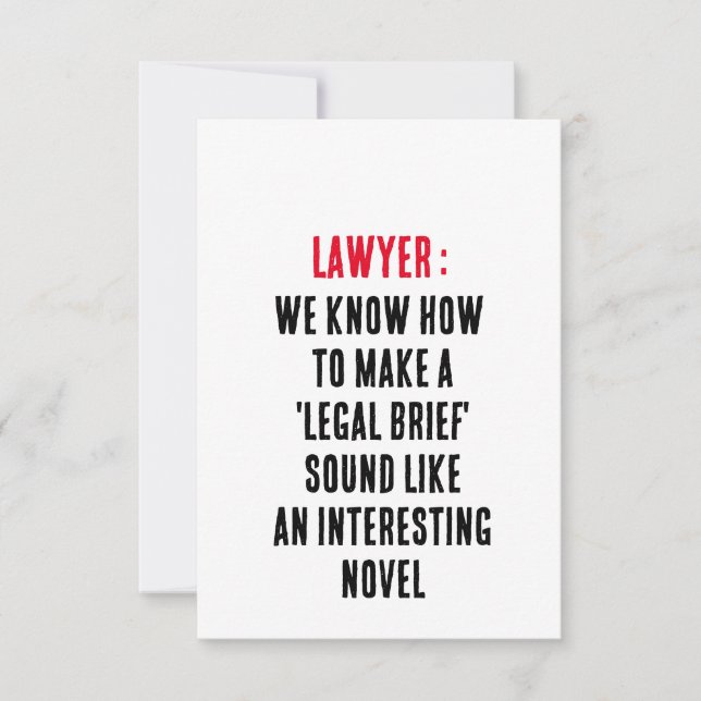Lawyer We know how to make a 'legal brief' sound l Thank You Card (Front)