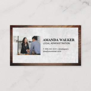 Lawyer Wood Frame White Texture Business Card