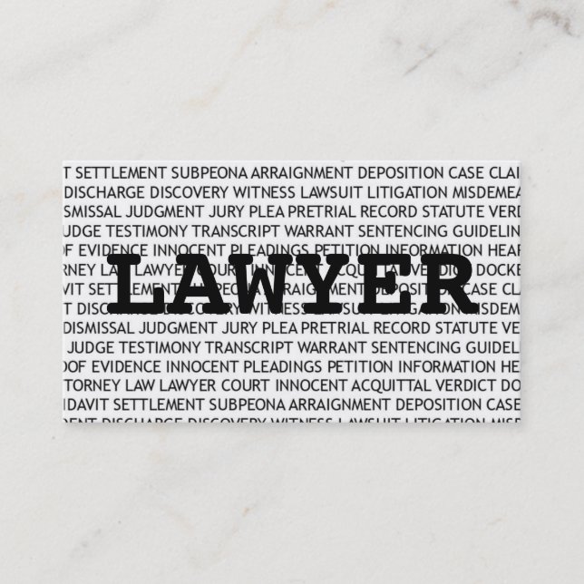 Lawyer Words Business Card (Front)