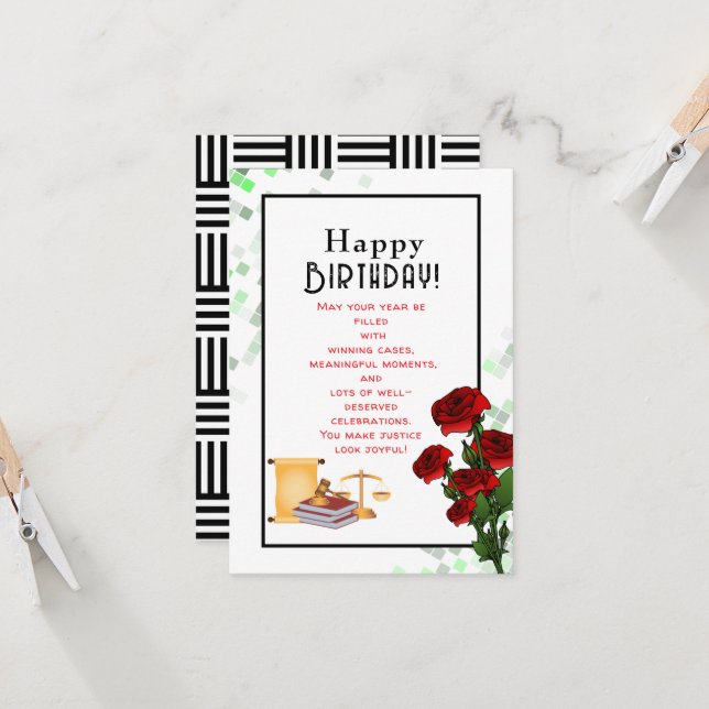  lawyer's birthday card (Front/Back In Situ)
