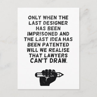Lawyers can't draw ! postcard