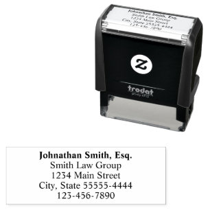 Lawyer's Name Law Firm Phone Number Return Address Self-inking Stamp