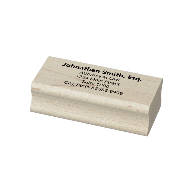 Lawyer's Name Professional Title Return Address Rubber Stamp (Stamp)