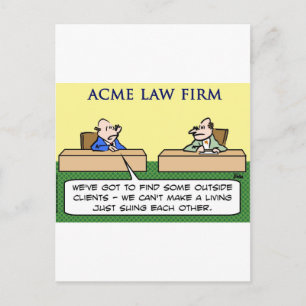 lawyers sue suing each other postcard