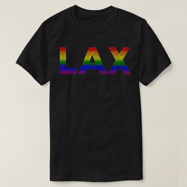 LAX Disco Rainbow Pride travel gift T-Shirt (Design Front)