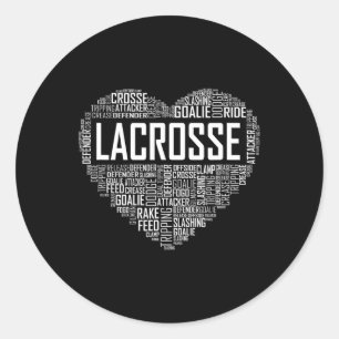 Lax Lacrosse Heart Love Player Lover Gift  Classic Round Sticker