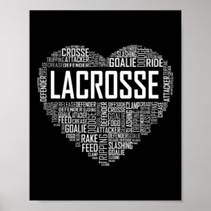 Lax Lacrosse Heart Love Player Lover Gift Poster