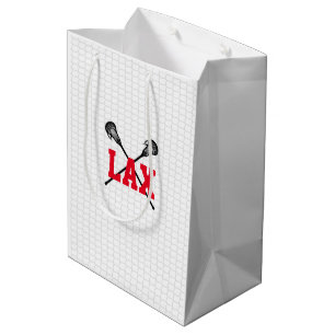 LAX Lacrosse Sticks Sports Team Colours Red Medium Gift Bag