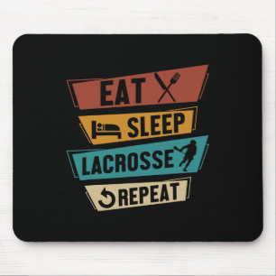 Lax Sport Funny Lacrosse Player Eat Sleep Lacrosse Mouse Pad