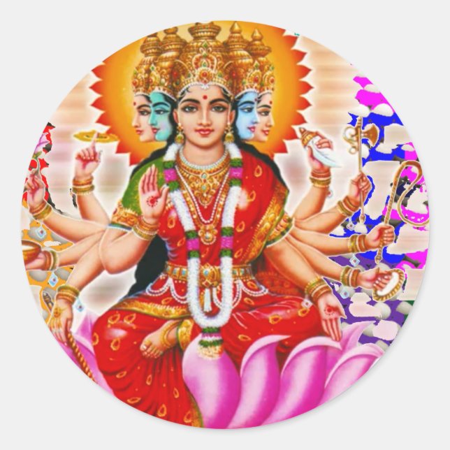 LAXMI - Goddess of Wealth Classic Round Sticker (Front)