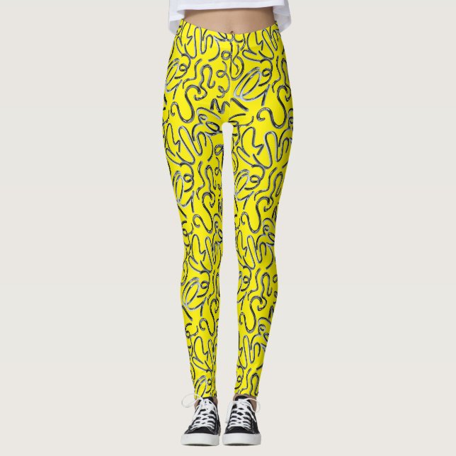 Lay some metals on me x4 BYellow BG Leggings (Front)