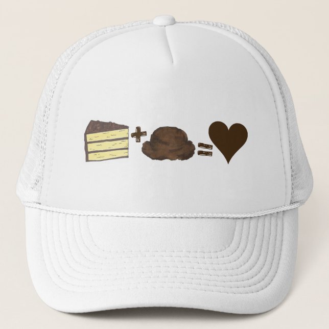 Layer Cake and Chocolate Ice Cream Dessert Lover Trucker Hat (Front)