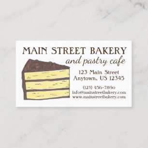 Layer Cake Slice Bakery Baker Pastry Chef Cafe Business Card