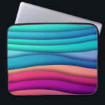 Layered Abstract Colourful Wavy Lines Laptop Sleeve<br><div class="desc">Modern and colourful abstract wavy pattern sleeve.</div>