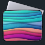 Layered Abstract Colourful Wavy Lines Laptop Sleeve<br><div class="desc">Modern and colourful abstract wavy pattern sleeve.</div>
