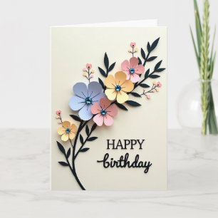Layered Birthday Floral Art Card