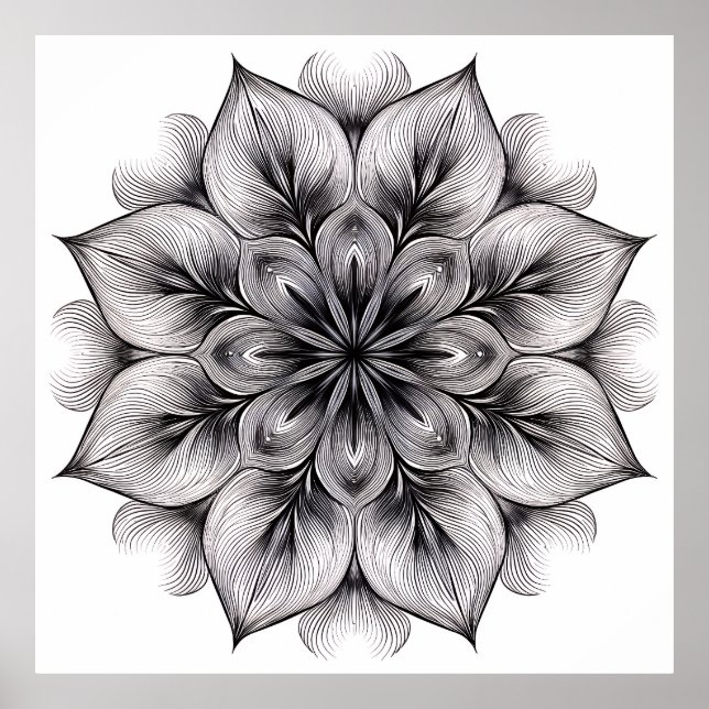 Layered Bloom Mandala Poster (Front)