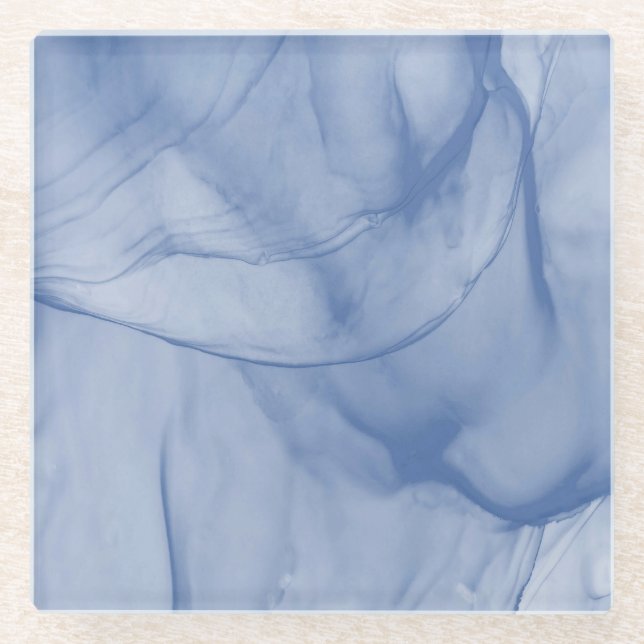 Layered Blue  Glass Coaster (Front)