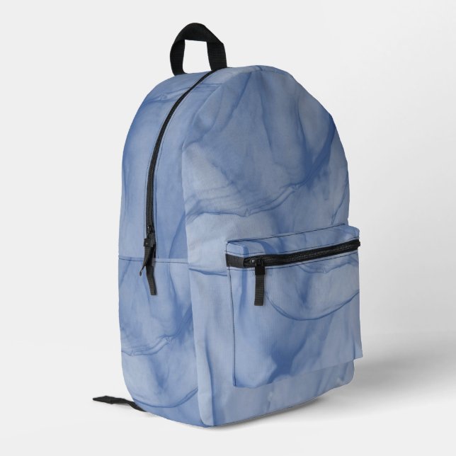 Layered Blue Printed Backpack (Back Corner Left)