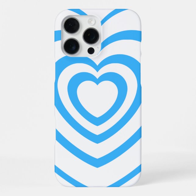 Layered Blue & White Heart Aesthetic iPhone Case (Back)