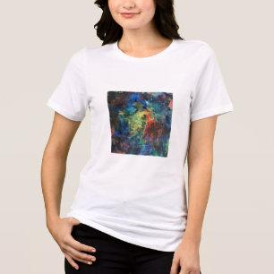 Layered Brushstrokes-Hand Painted Abstract Art Tri-Blend Shirt