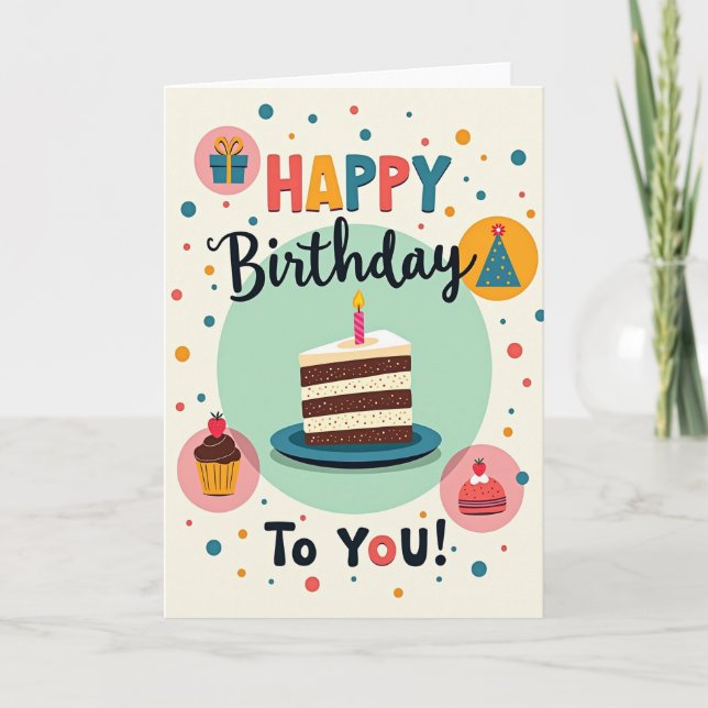 Layered Cake Party Card (Front)