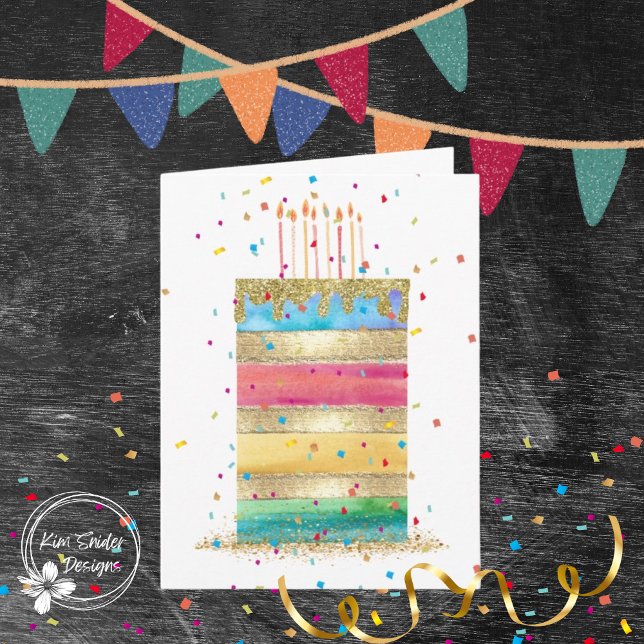 Layered Cake With Confetti and Candles Card (Creator Uploaded)