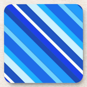 Layered candy stripes - cobalt and pale blue coaster