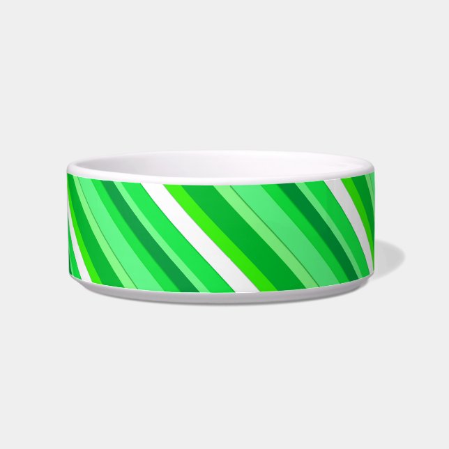 Layered candy stripes - emerald green and white bowl (Left)