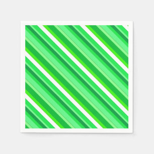Layered candy stripes - emerald green and white napkin