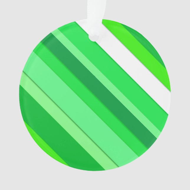 Layered candy stripes - emerald green and white ornament (Front)