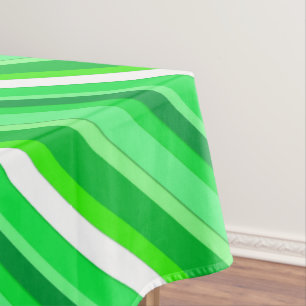 Layered candy stripes - emerald green and white tablecloth
