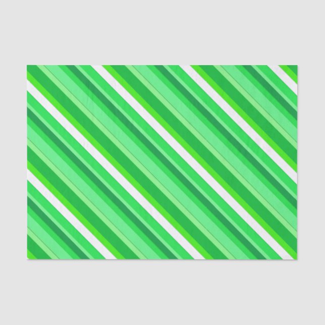 Layered candy stripes - emerald green and white tissue paper (Front)