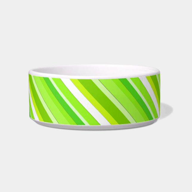 Layered candy stripes - lime green and white bowl (Left)