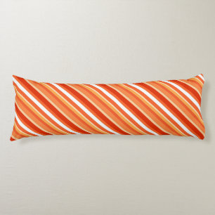 Layered candy stripes - orange and white body cushion