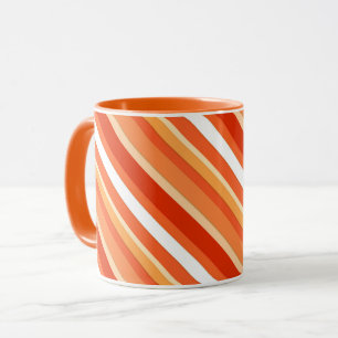 Layered candy stripes - orange and white mug