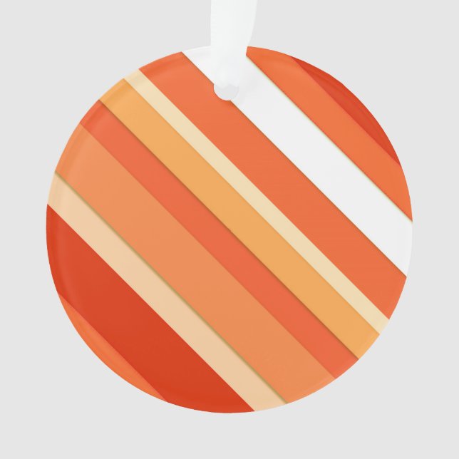 Layered candy stripes - orange and white ornament (Front)