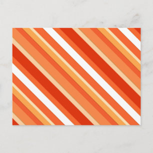 Layered candy stripes - orange and white postcard