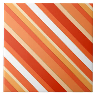 Layered candy stripes - orange and white tile