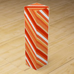 Layered candy stripes - orange and white wine box<br><div class="desc">Layered,  3-d look,  diagonal stripes in multiple shades of orange,  from pale sherbet orange to deep mandarin,  accented with white</div>