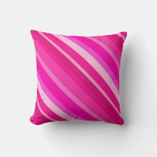 Layered candy stripes - pink and fuchsia cushion