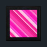 Layered candy stripes - pink and fuchsia gift box<br><div class="desc">Layered,  3-d look,  diagonal stripes in multiple shades of pale ice pink to deep fuchsia pink</div>