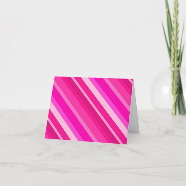 Layered candy stripes - pink and fuchsia holiday card (Front)